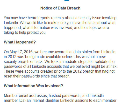 LinkedIn Data Breach May 17