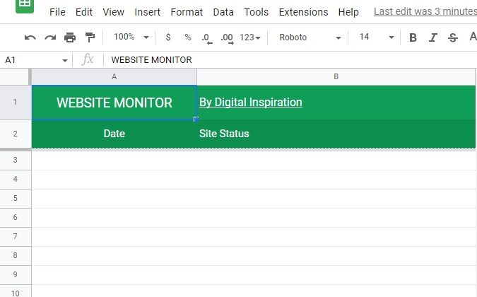 Google Sheets: Monitor Your Websites