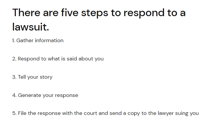 Responding To Legal Action Against You
